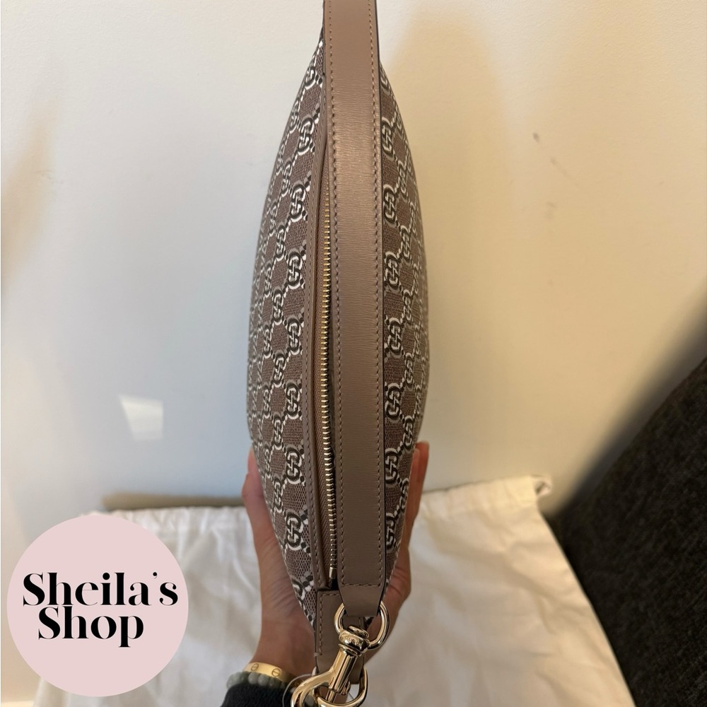 NWT Gucci GG Shadow Monogram Super Mini Ophidia Shoulder Bag in Rock Grey - Picture 7 of 10